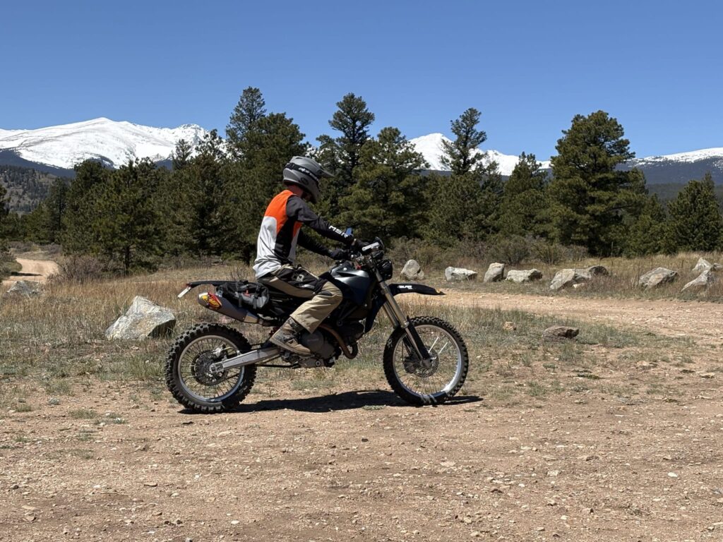 Riding the DirtCati on a dirt track
