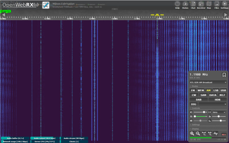 Software defined radio dashboard